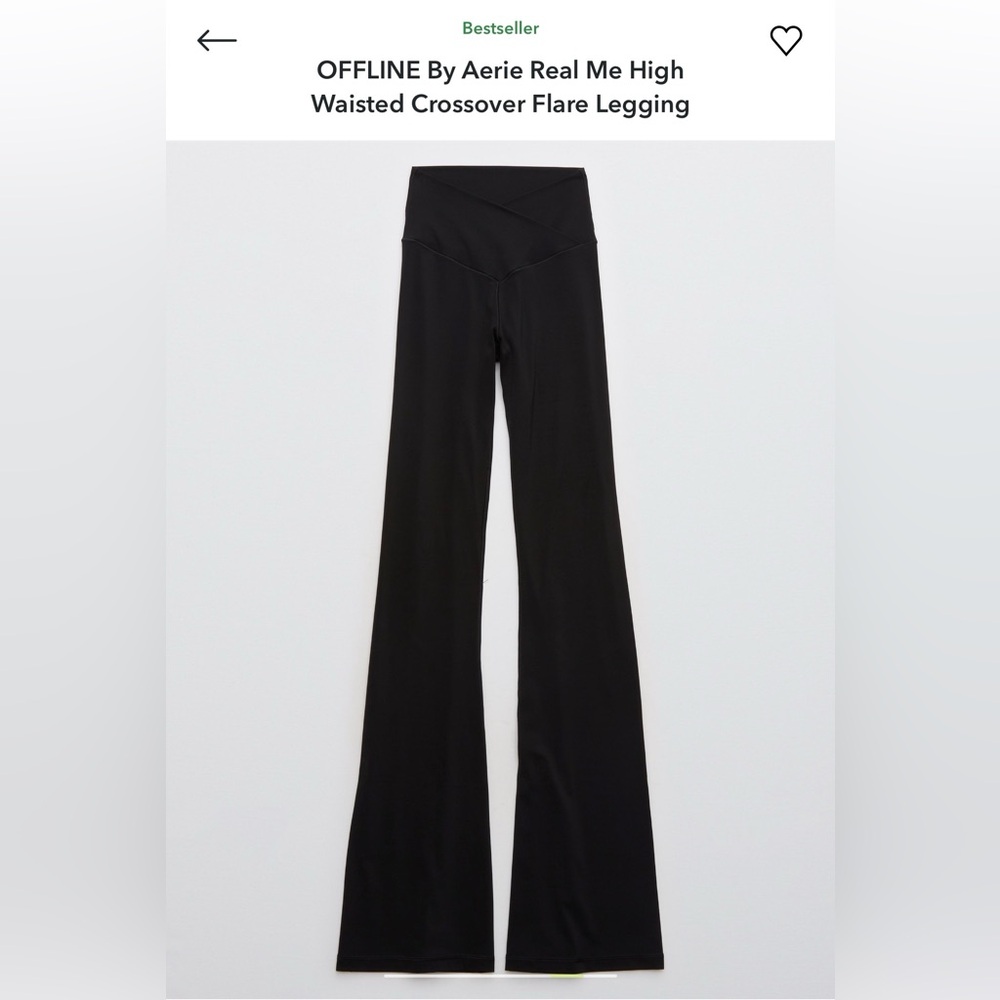 Black OFFLINE By Aerie Real Me High Waisted Crossover Flare Legging